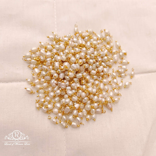 silver gold polish single rice pears -rcjr263 92.5 silver ramala jewelry / ramala collections