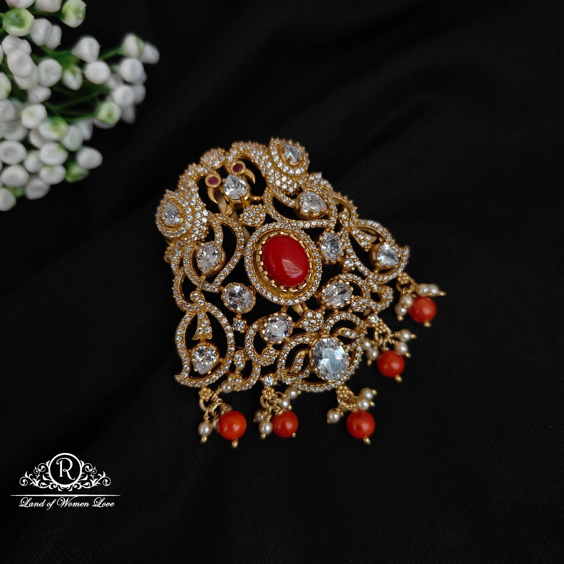 pendant silver coral pendant -rc06m334 coral 92.5 silver ramala jewelry / ramala collections