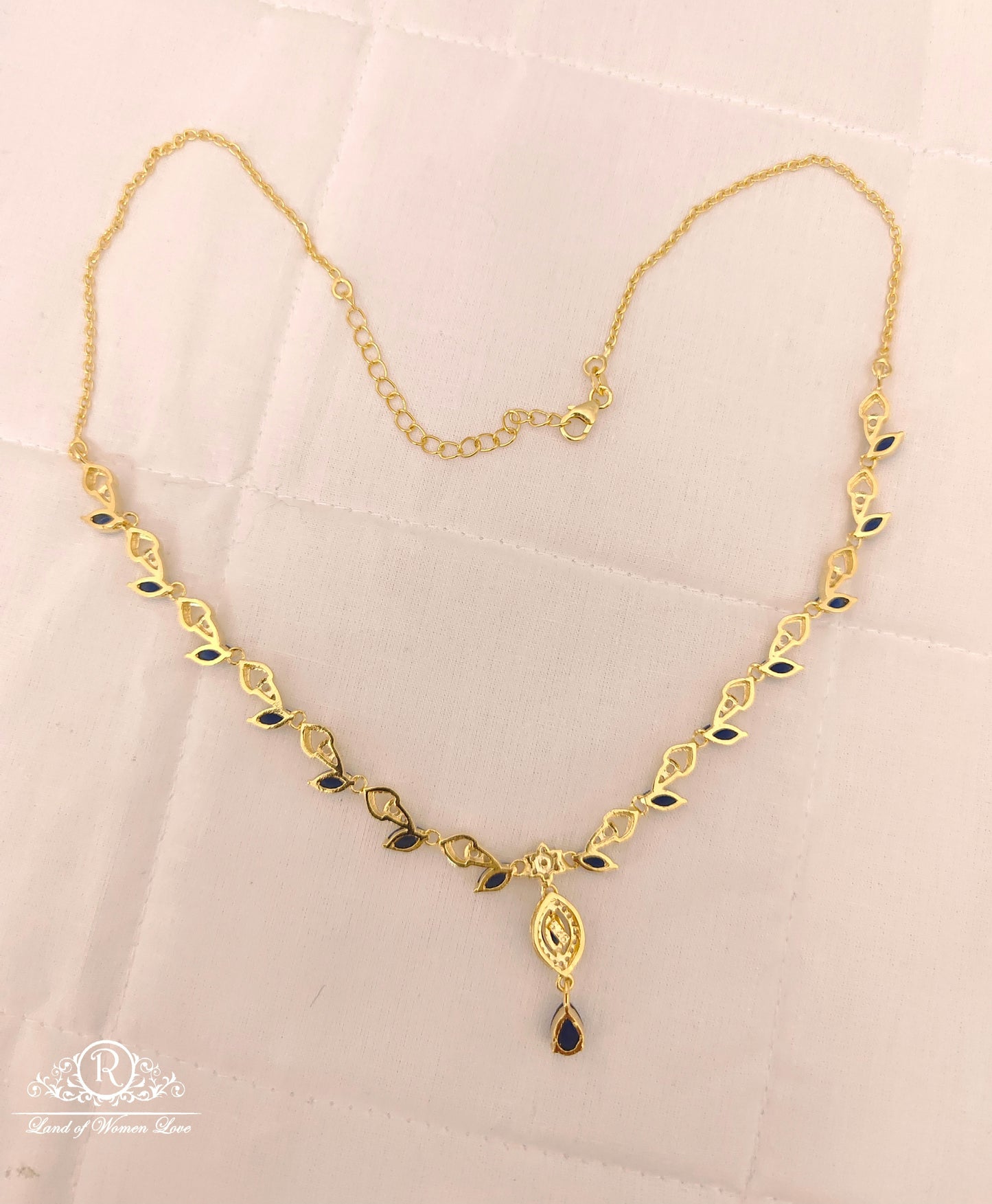 Silver CZ- Stones Necklace With Matching Earrings-RCES25RCES26