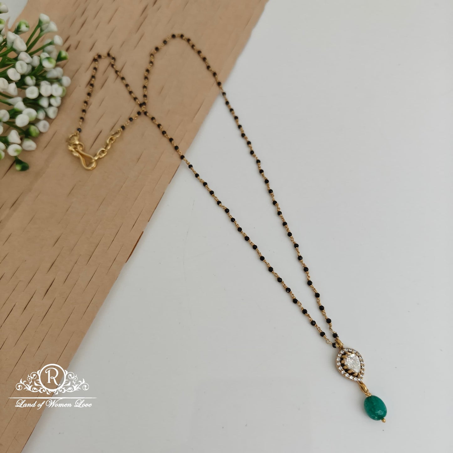 92.5 silver simple and cute black beads - rcnj023 92.5 silver ramala jewelry / ramala collections