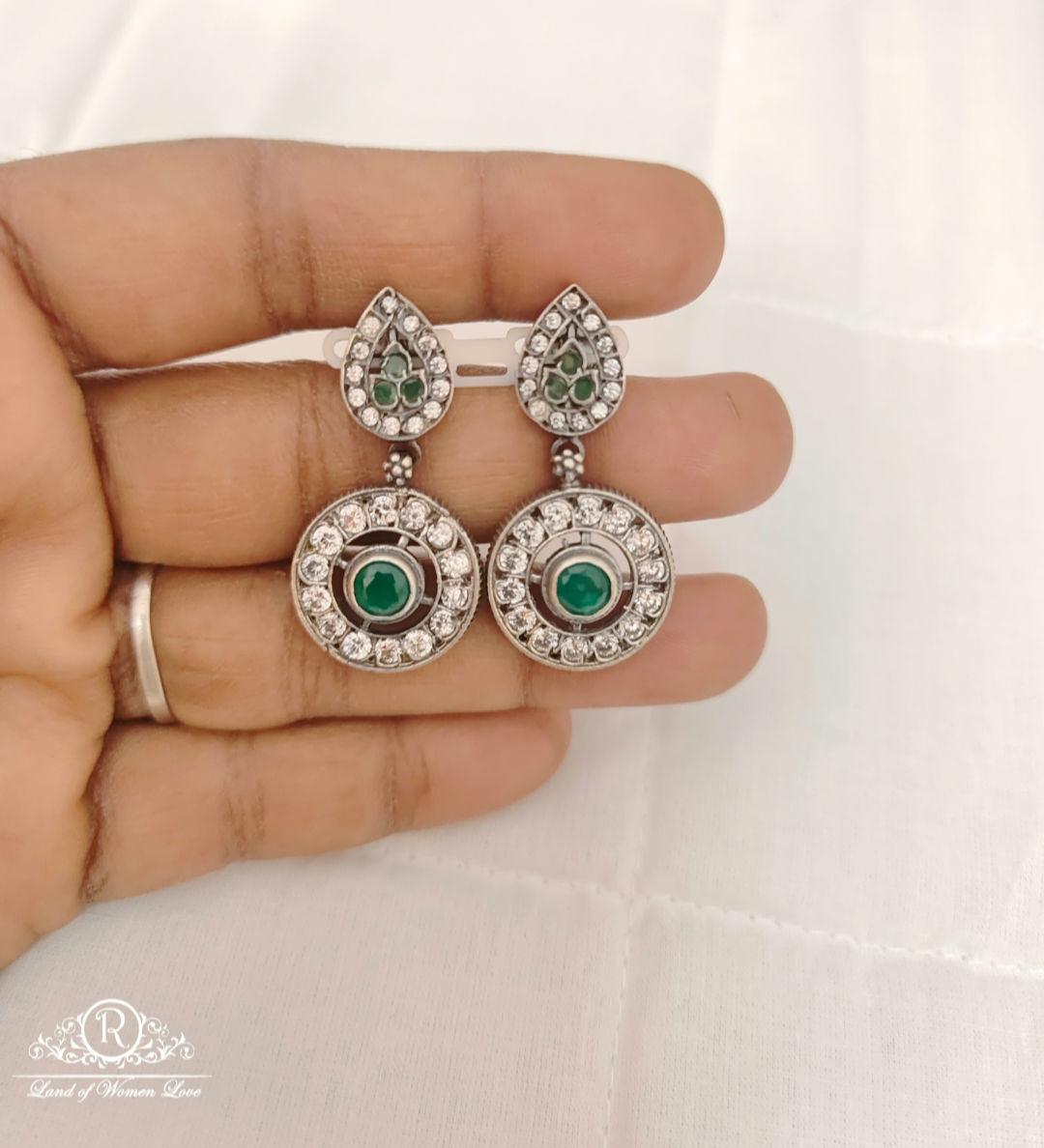 earrings oxidised silver earrings-h133 92.5 silver ramala jewelry / ramala collections