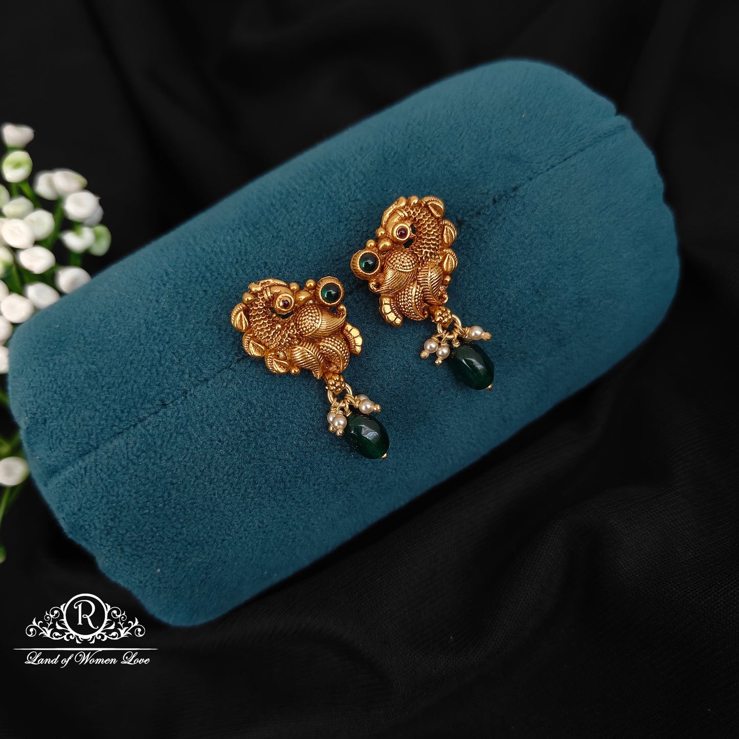 earrings 92.5 silver simple and cute earrings with peacock design-rcm1181 92.5 silver ramala jewelry / ramala collections