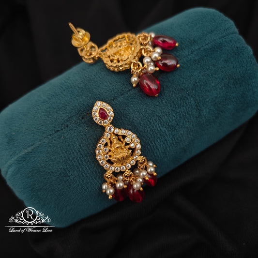 92.5 silver simple and Cute Lakshmi Devi Design earrings -RCM288