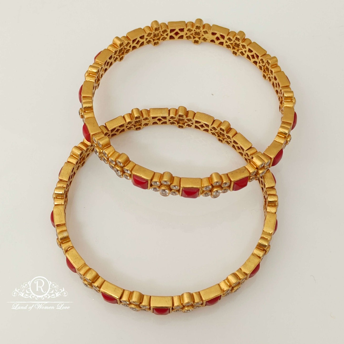 Silver Coral Design Bangles-RCCP22