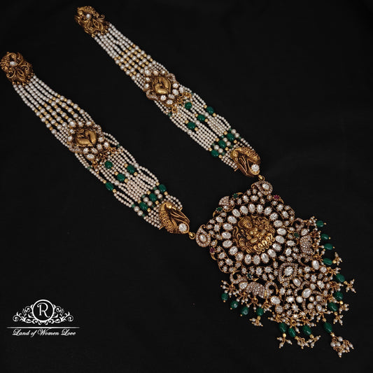 haram silver pearls with lakshmi devi haram 92.5 silver ramala jewelry / ramala collections