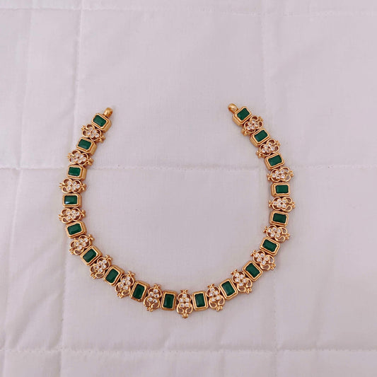 Silver CZ-gold polish necklace designs -RCP065