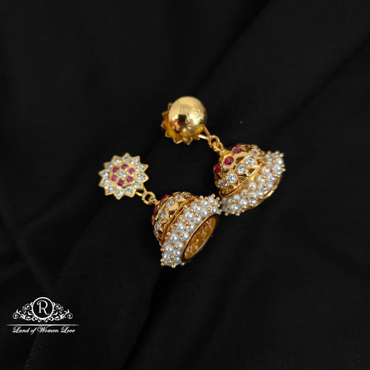 92.5 Silver Pearls jhumkas-RCK190-1