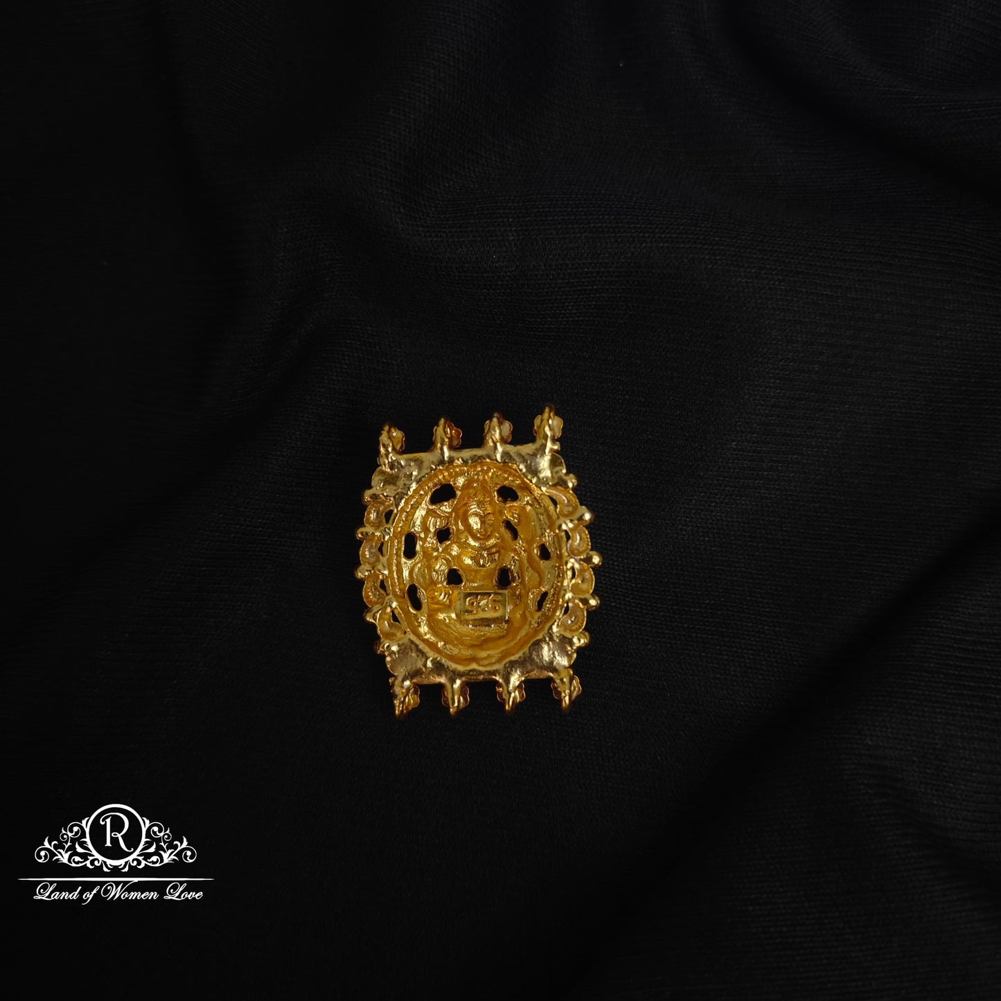 Silver lakshmi devi side pendants-RcJR753