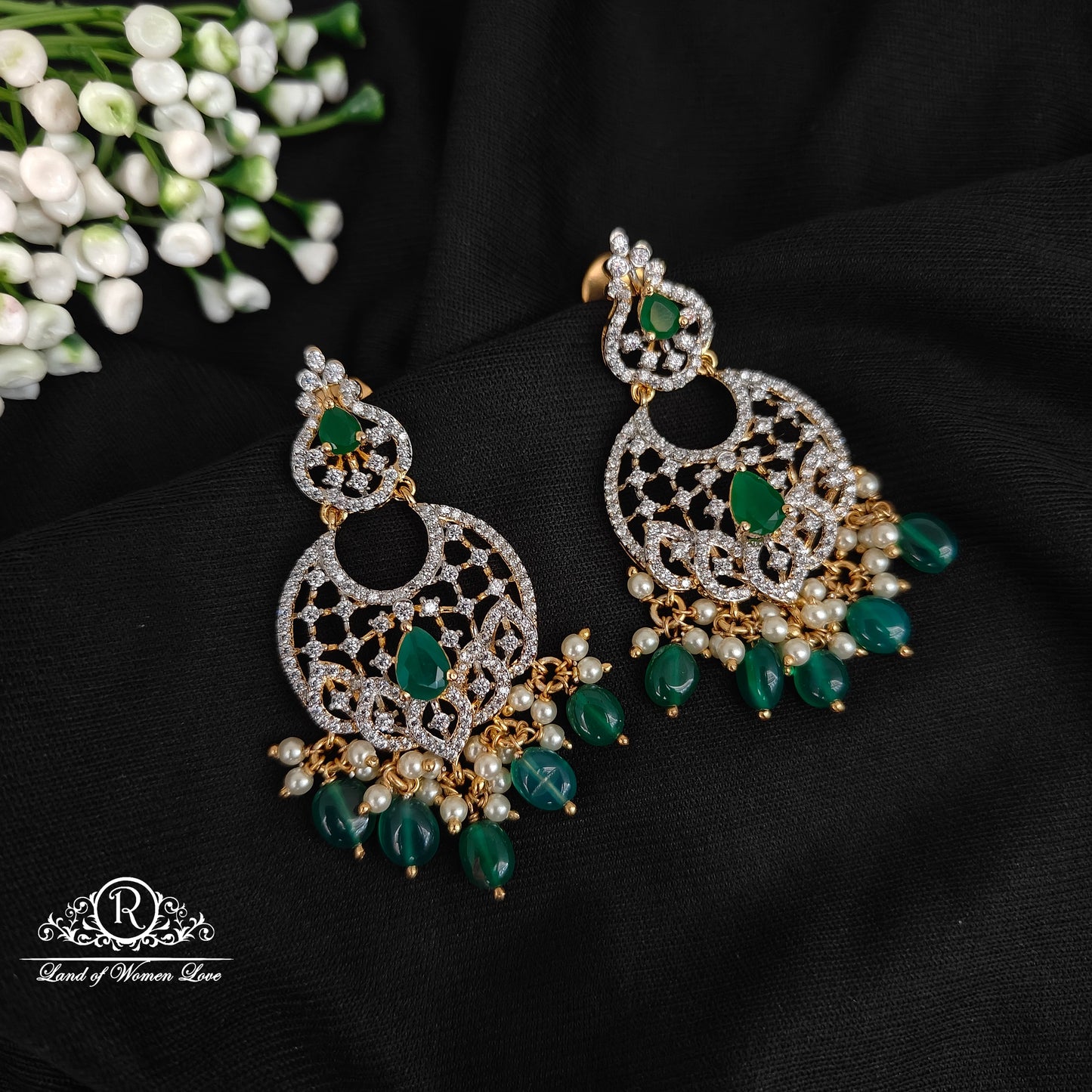 Silver diamond finishing necklace -RCM294