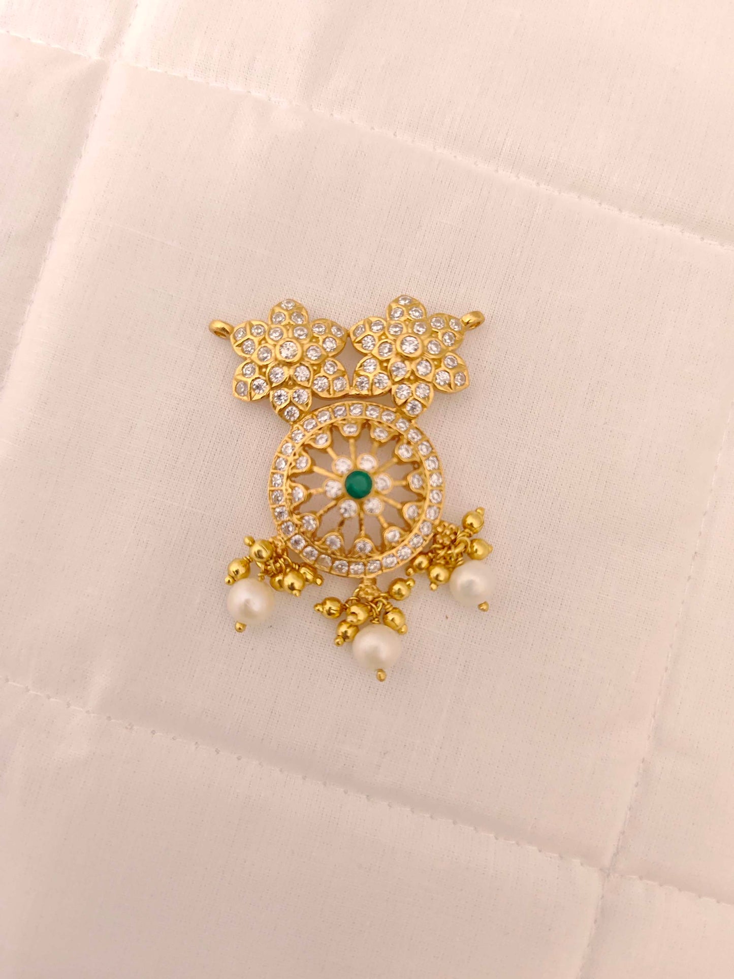 Silver White Stones Locket-M334