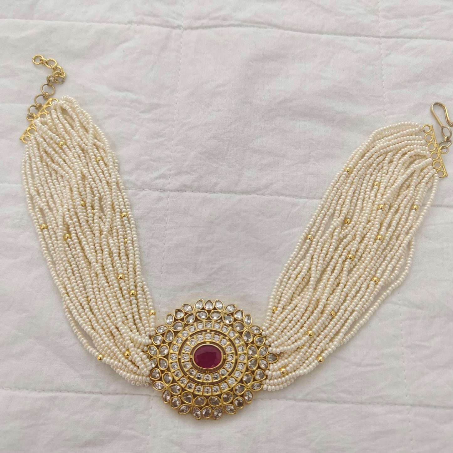 choker silver pearl choker -rch302 pearl 92.5 silver ramala jewelry / ramala collections