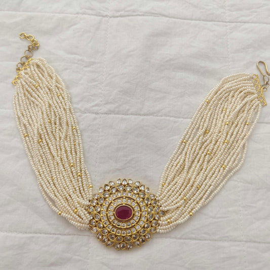 choker silver pearl choker -rch302 pearl 92.5 silver ramala jewelry / ramala collections