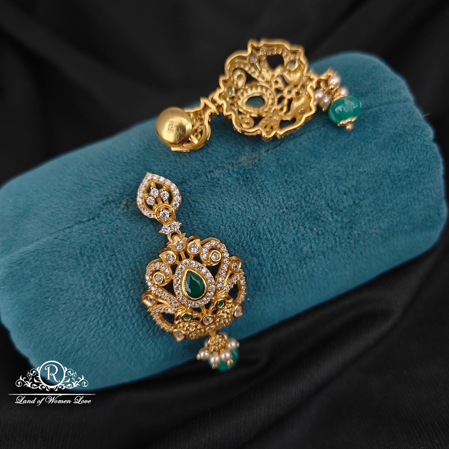 92.5 silver simple and Cute earrings with hangings -RCDS314