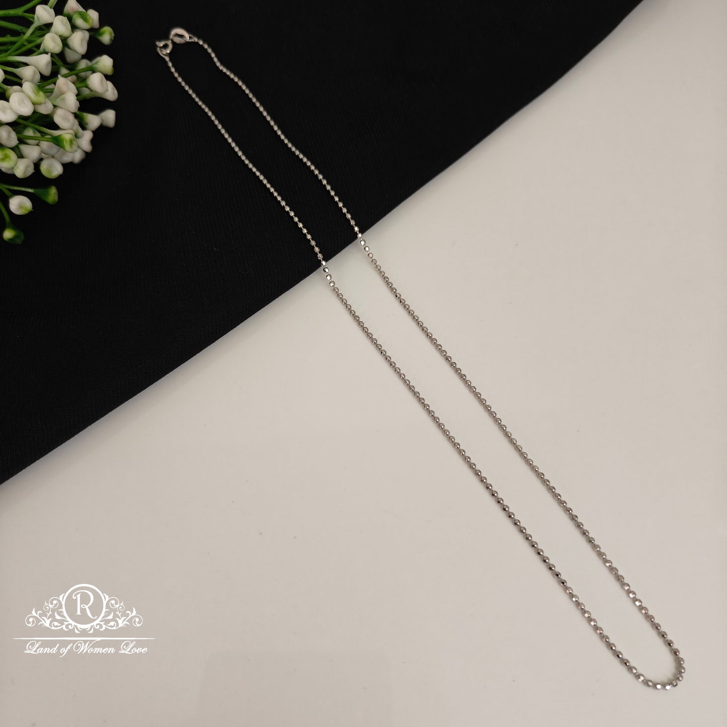 chain 92.5 silver balls design chain-rcra137 92.5 silver ramala jewelry / ramala collections