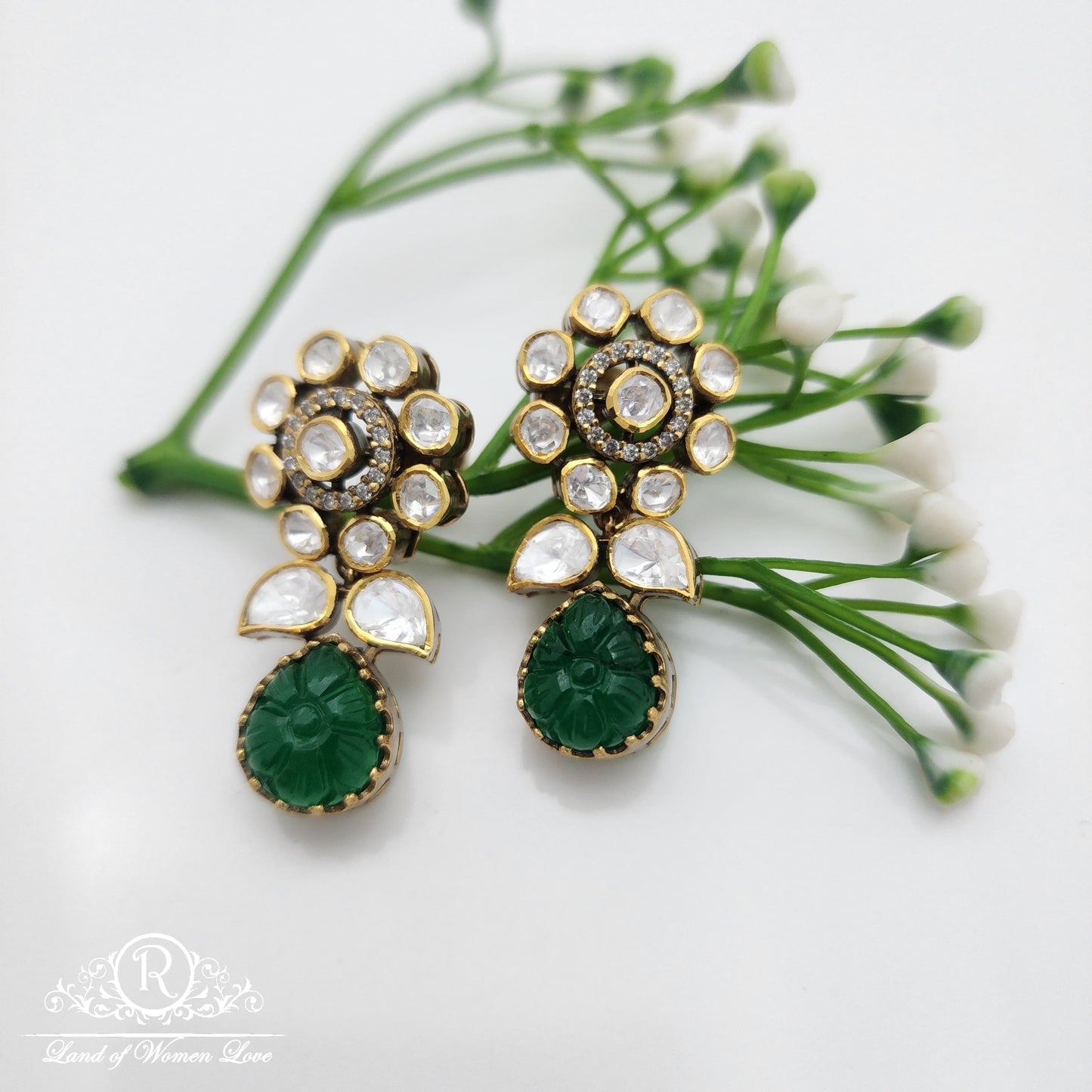 earrings silver moissanite earrings -rcrs16 moissanite 92.5 silver ramala jewelry / ramala collections