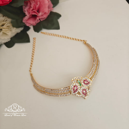 necklace 92.5 silver simple and cute necklace with cz- stones - rck284 cz 92.5 silver ramala jewelry / ramala collections