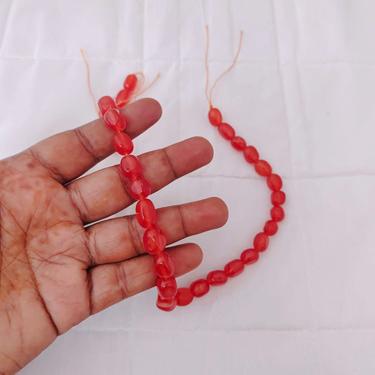 Natural carnelian smooth fancy oval gemstone dul Dul Beads -RCMJ06