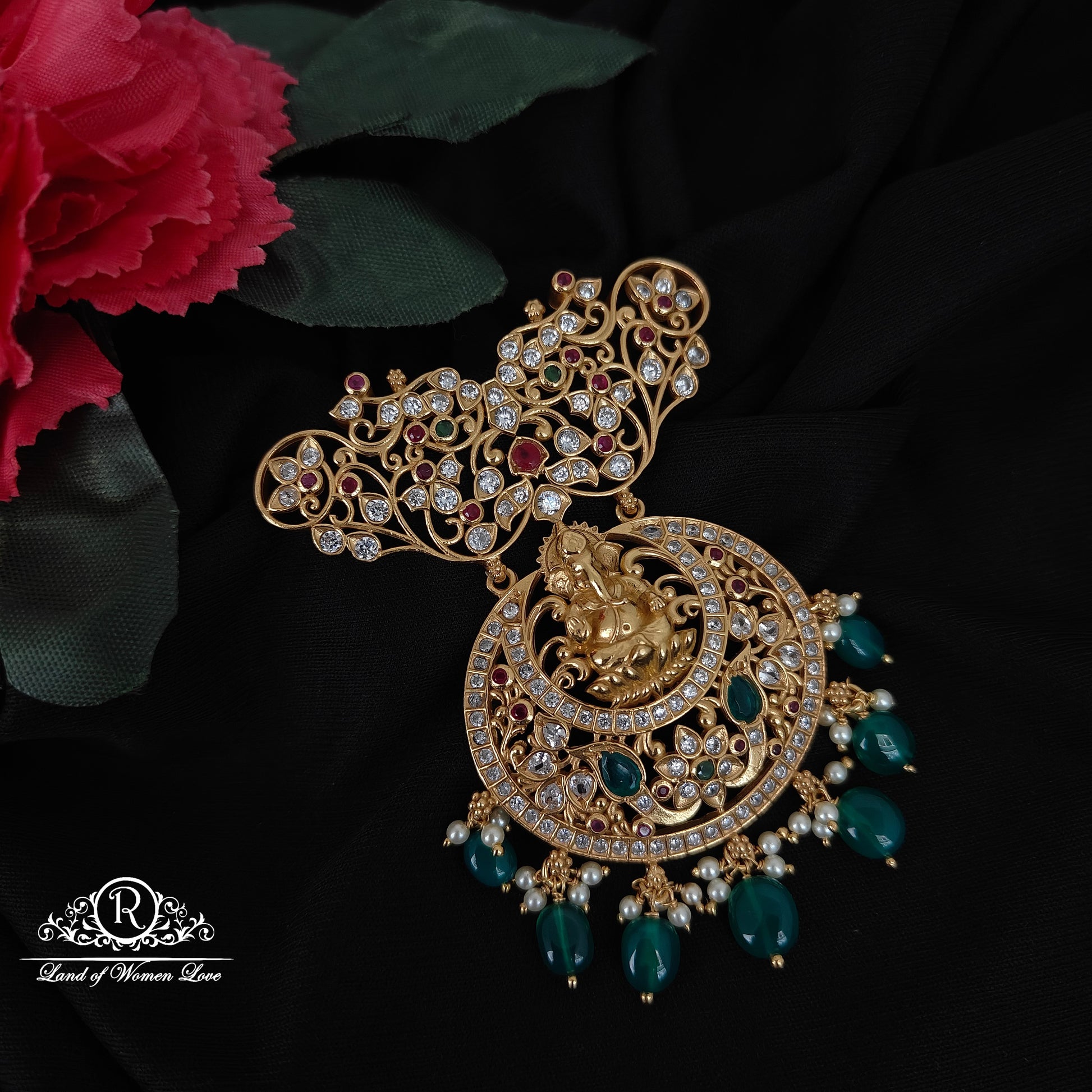 pendant 92.5 silver simple and cute mala locket with hanging beads-rcl70 92.5 silver ramala jewelry / ramala collections