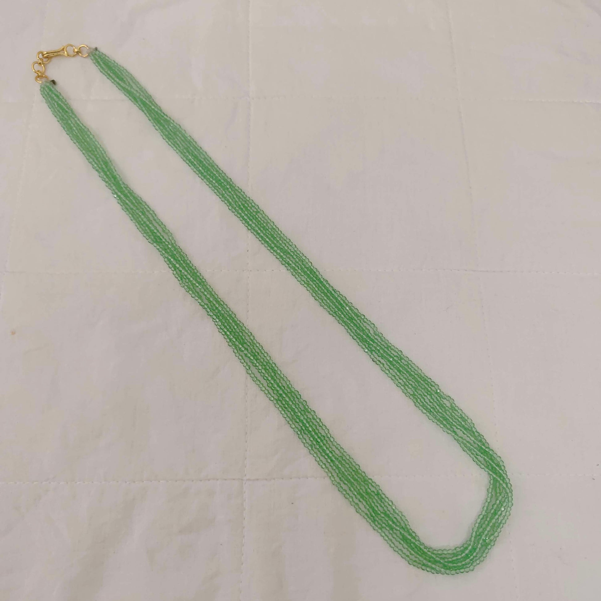 green colour cristal beads mala 22 inches 5 lines rch310 92.5 silver ramala jewelry / ramala collections