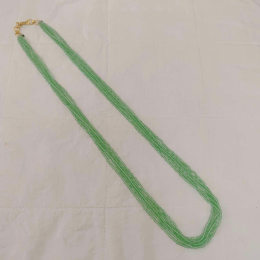 green colour cristal beads mala 22 inches 5 lines rch310 92.5 silver ramala jewelry / ramala collections