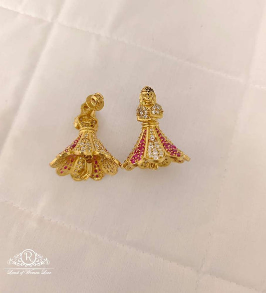 Silver Buttabomma Design Earrings-H128