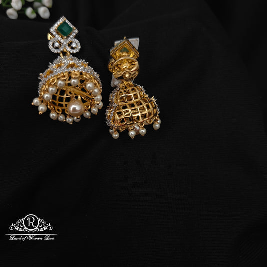 92.5 Silver simple and Cute  diamond finishing earrings -RCM091259