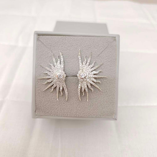 earrings silver cz- white stones earrings-rces59 cz 92.5 silver ramala jewelry / ramala collections