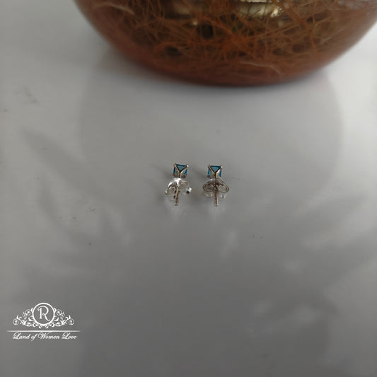 92.5 Silver blue coloured  studs-RCHS34