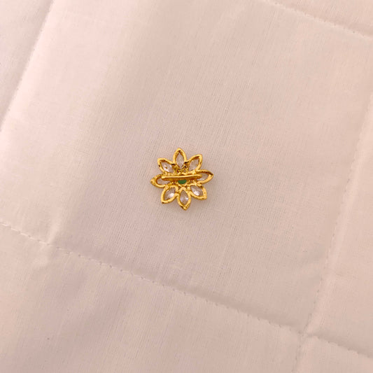 Silver White Stones Side Flower Design Pendent-JR145