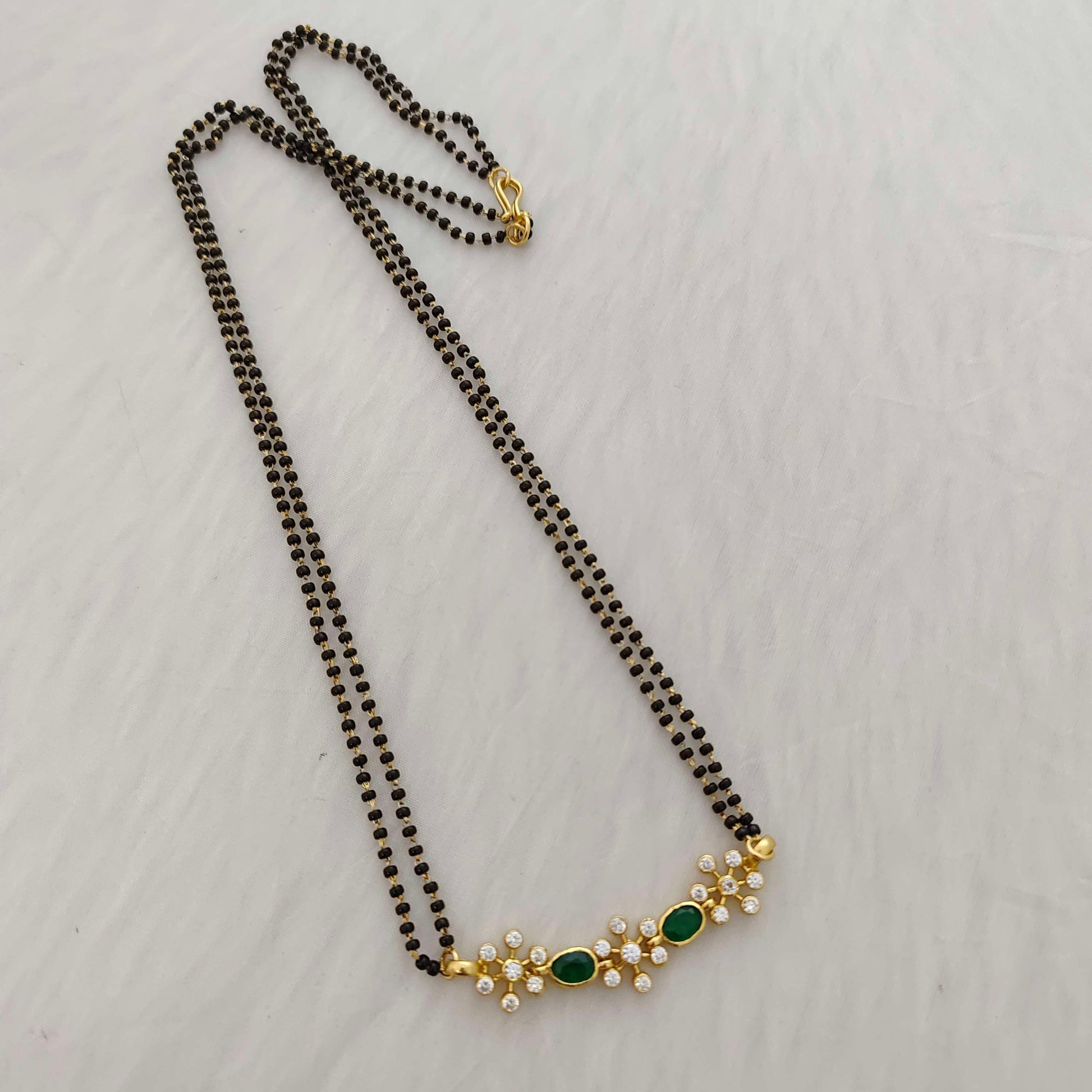 chain silver black beads chain with locket -rcc293 92.5 silver ramala jewelry / ramala collections