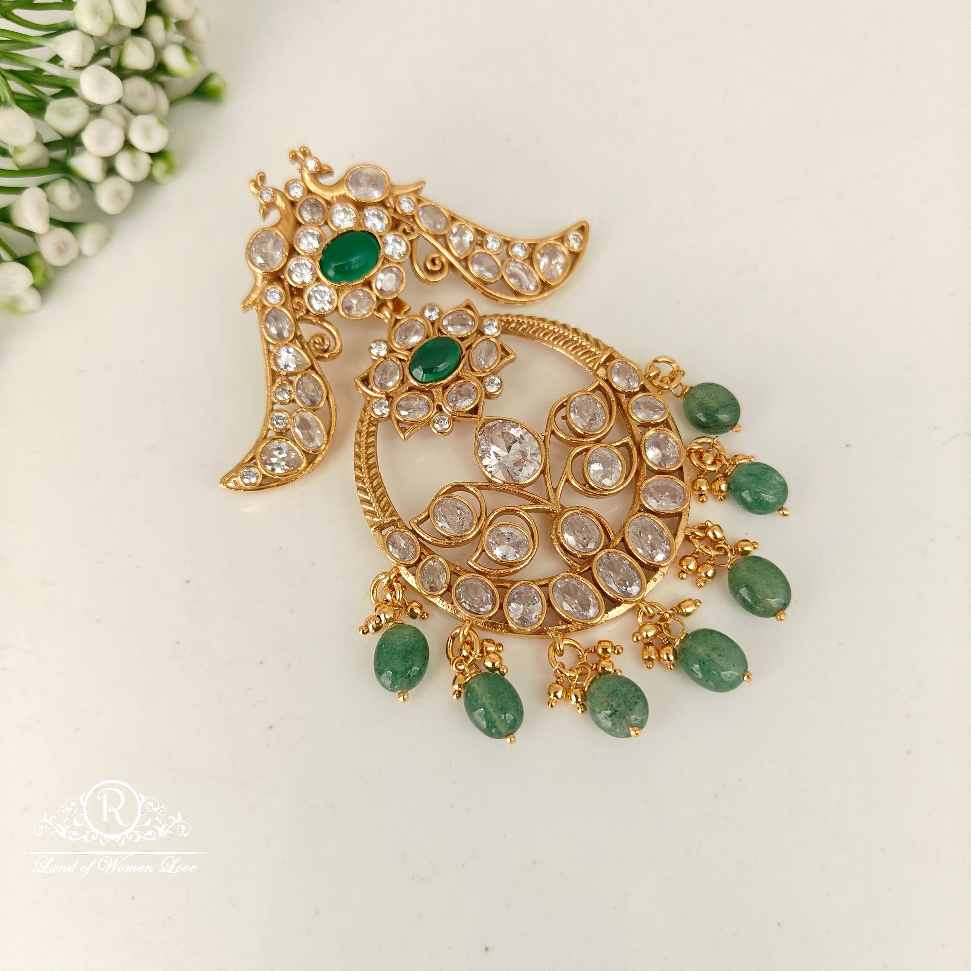 pendant 92.5 silver simple and cute pendant with cz- stones and hangings -rchk0153 cz 92.5 silver ramala jewelry / ramala collections