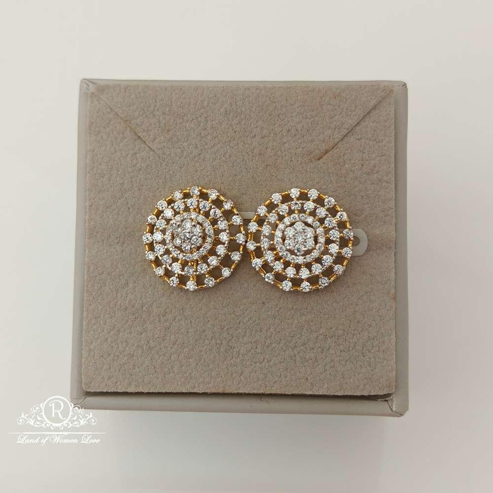 stud silver diamond replica design cz-stones earrings-rccp66 cz 92.5 silver ramala jewelry / ramala collections