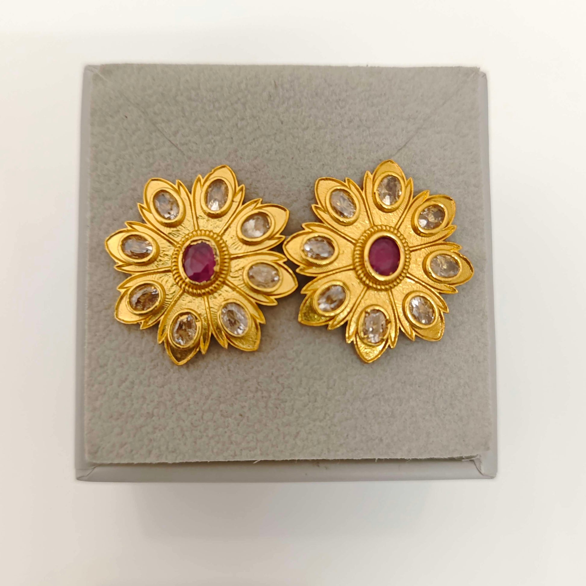 stud silver white stones stud earrings-rcjr597 92.5 silver ramala jewelry / ramala collections