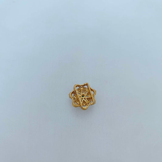 Silver CZ-flower side locket -RCD373