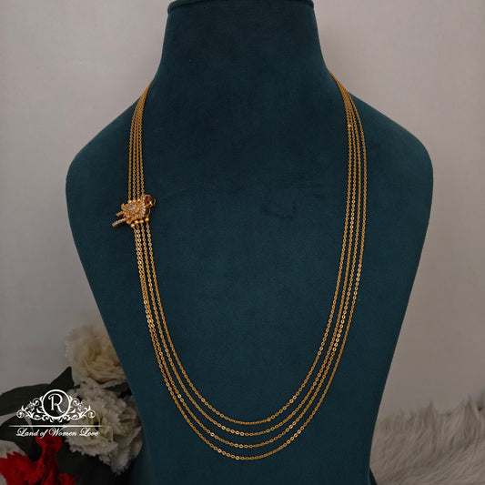 92.5 silver chandraharam with bird side locket -rch884 92.5 silver ramala jewelry / ramala collections