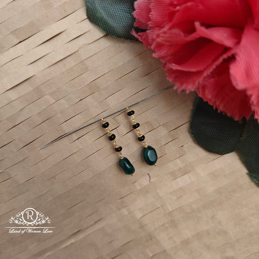 earrings 92.5 silver cute black bead hangings -rch984 92.5 silver ramala jewelry / ramala collections