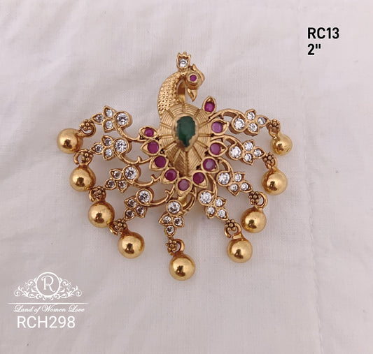 silver base gold polish locket design -rch298 92.5 silver ramala jewelry / ramala collections