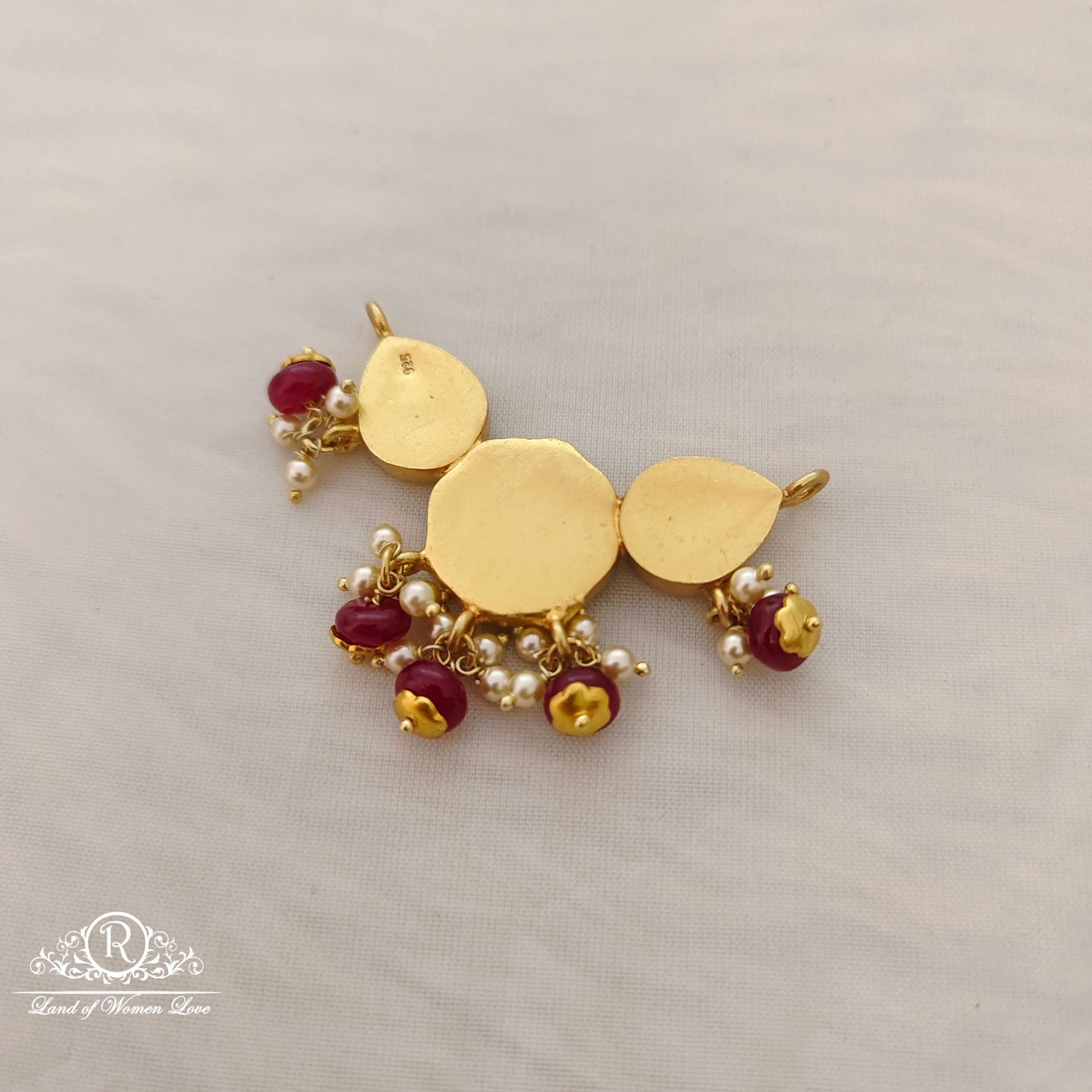 Silver kundan  Locket-RCN08