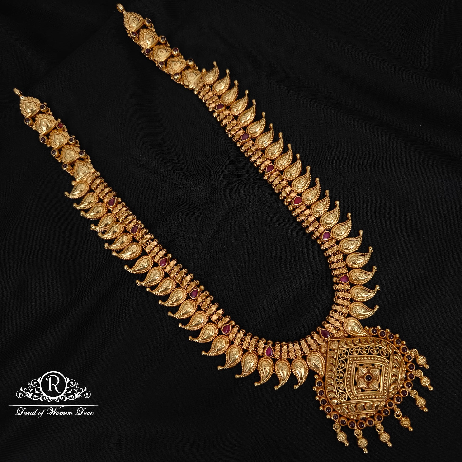 haram 92.5 silver beautiful mango design haram -rcm181 92.5 silver ramala jewelry / ramala collections