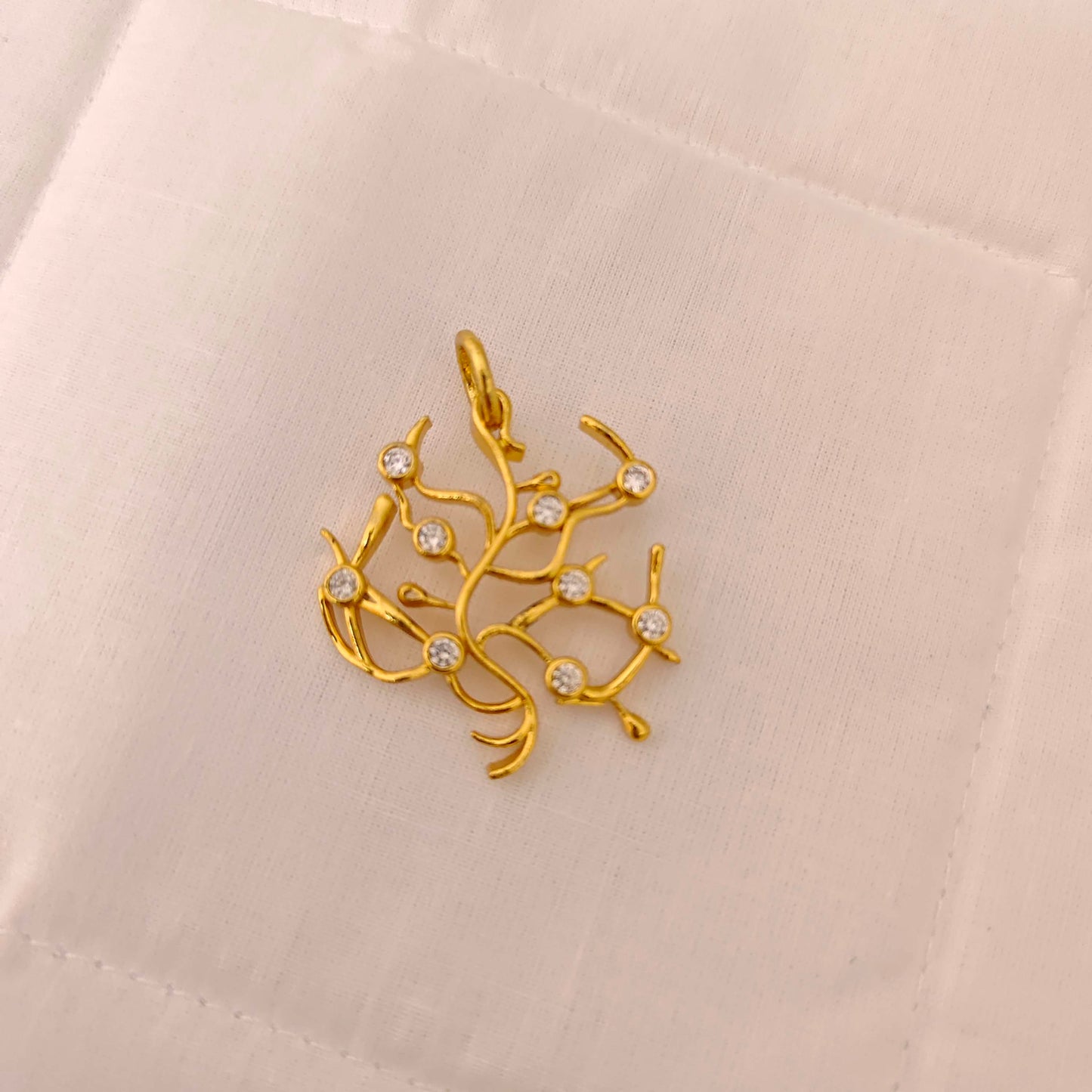 Silver White Stones Locket-JR143