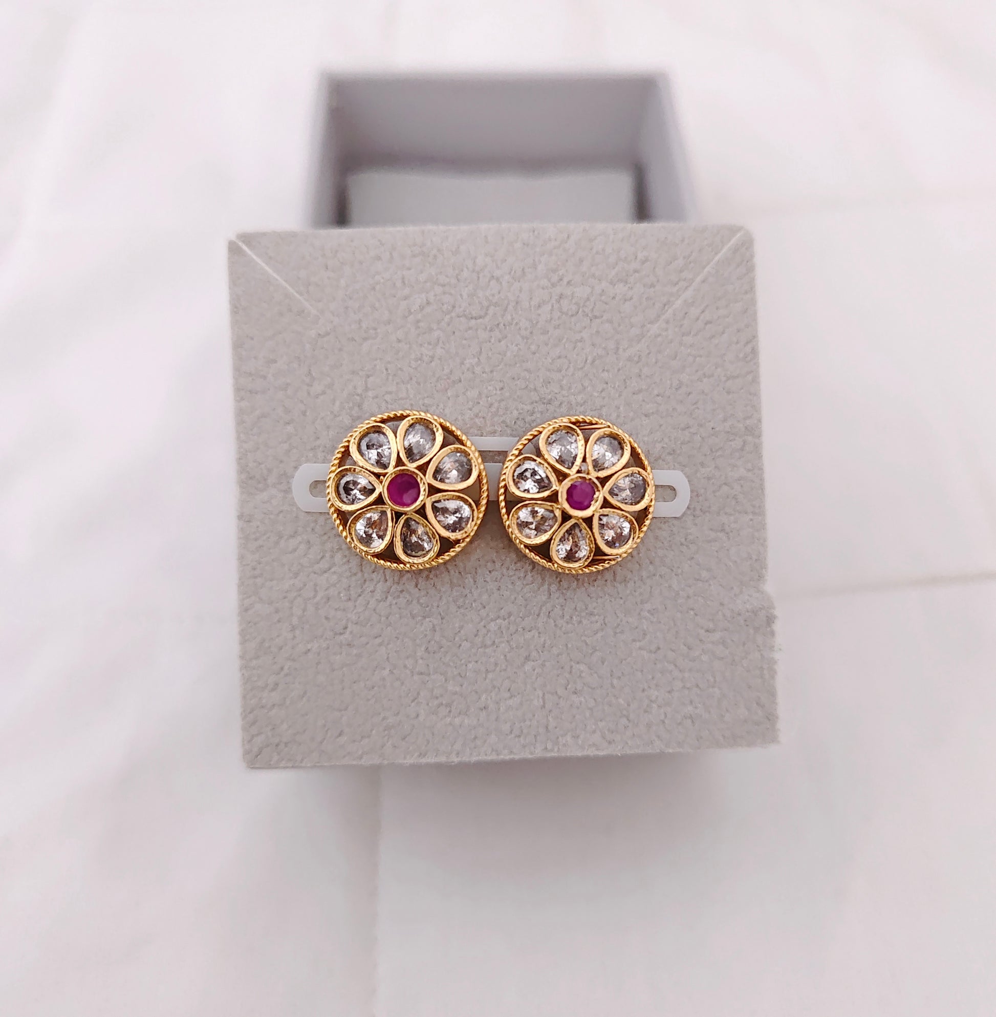 earrings silver base gold polish earrings -rcm548 92.5 silver ramala jewelry / ramala collections