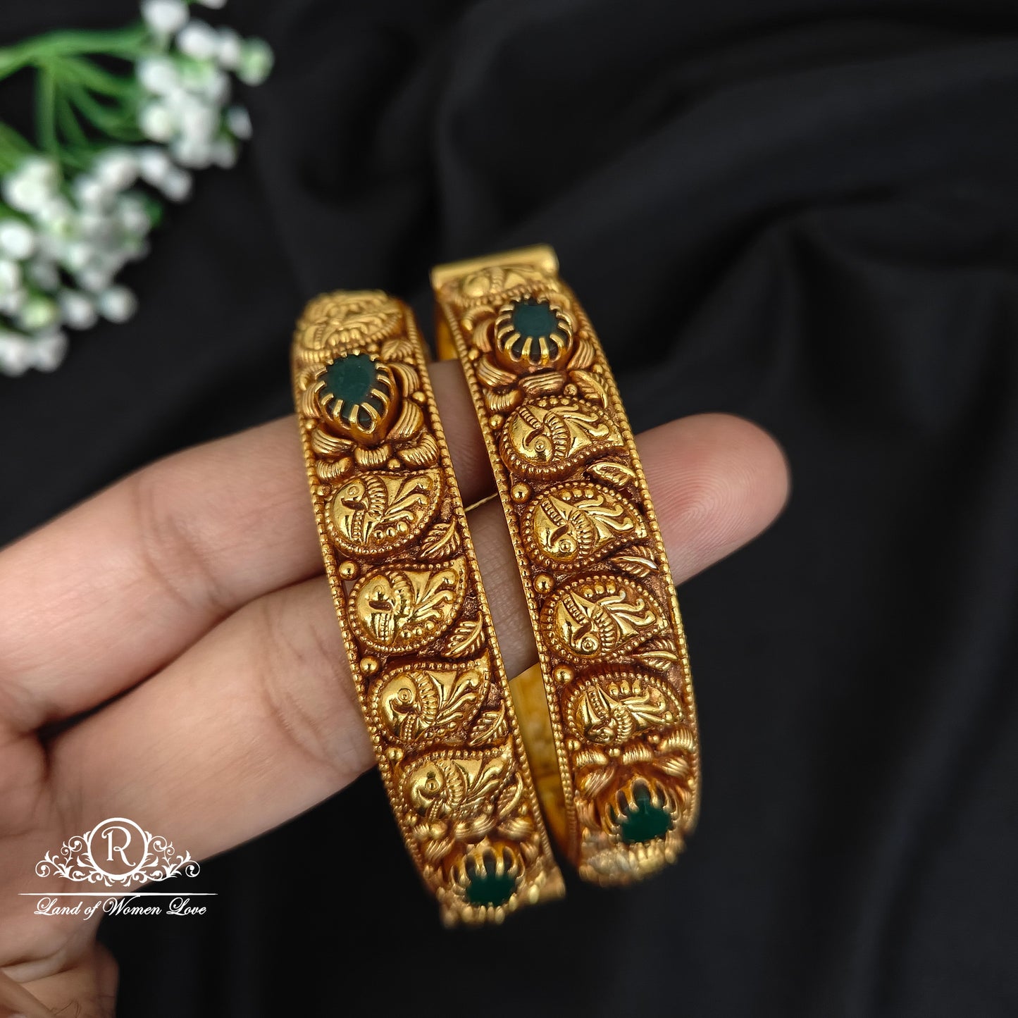 92.5 silver simple and Cute Bangles with mango design -RCP142
