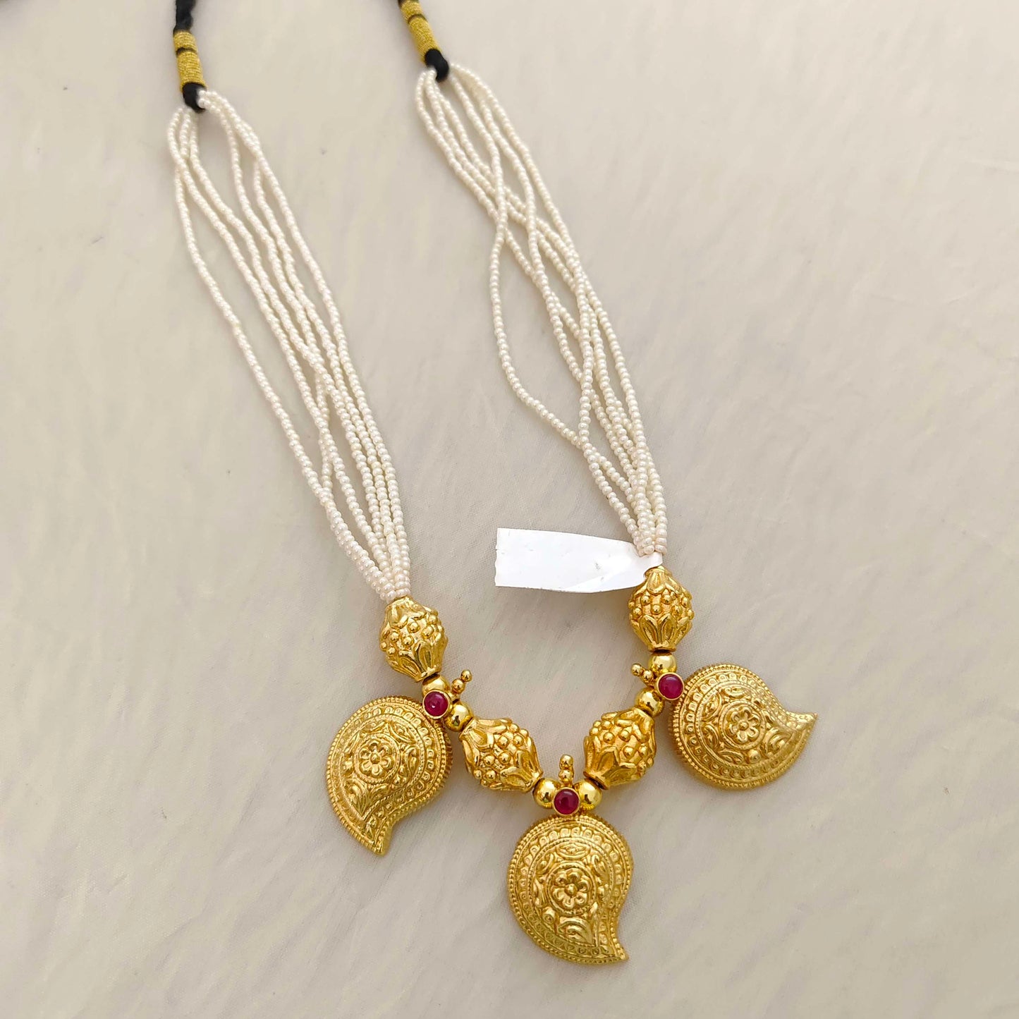 necklace silver pearls with mango lockets chain -rct189 92.5 silver ramala jewelry / ramala collections