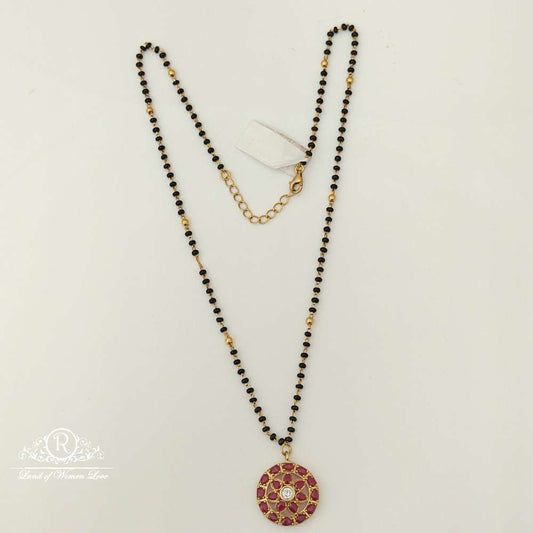Beautiful black beads chain with pendant "20-RCH429