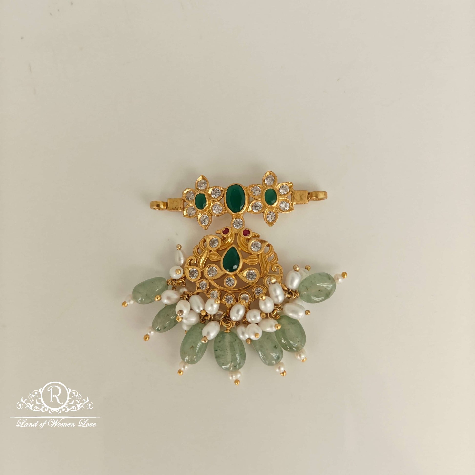 peacock design mala locket-rch637 92.5 silver ramala jewelry / ramala collections