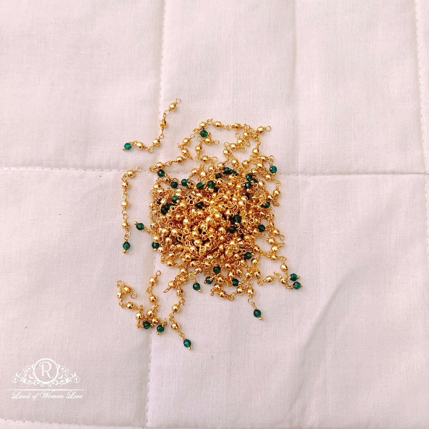 silver green stone balls hanging -rcjr258 92.5 silver ramala jewelry / ramala collections