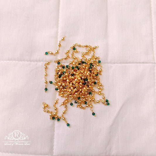 silver green stone balls hanging -rcjr258 92.5 silver ramala jewelry / ramala collections