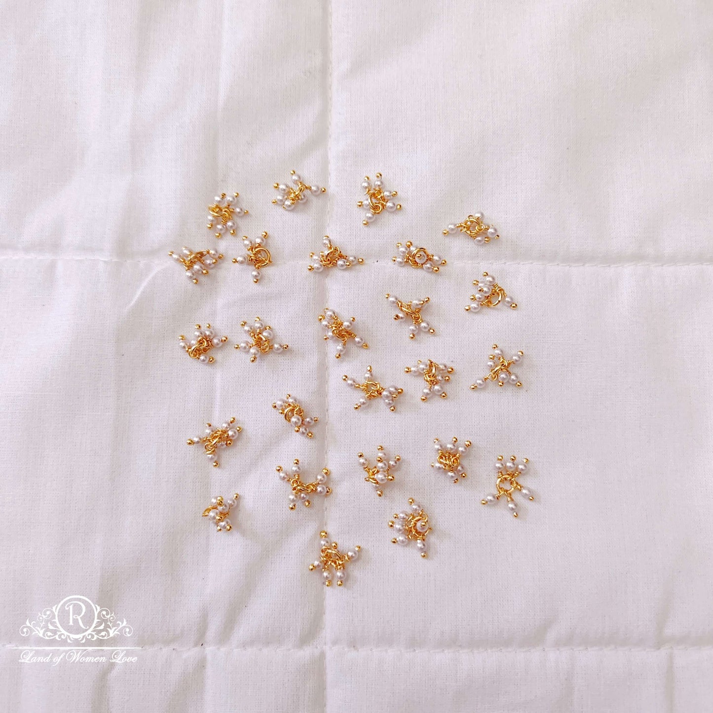 Silver pears small with gold polish -RCJR261