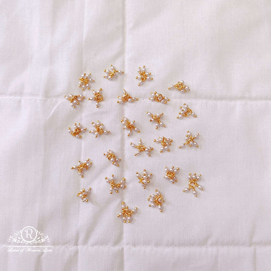 Silver pears small with gold polish -RCJR261