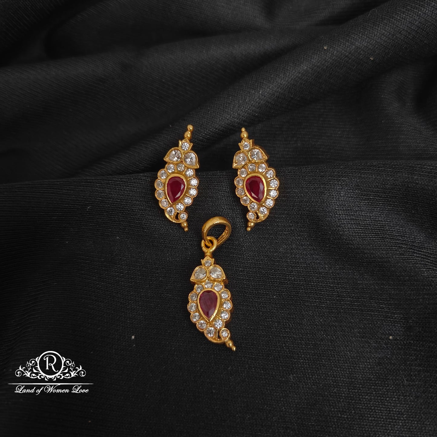 Silver mango earrings -RCCP283